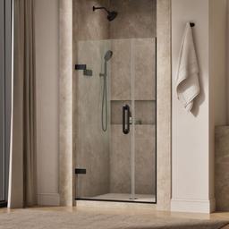 ComponentsE Frameless pivot shower door, 71-9/16'' H x 33-5/8 - 34-3/8'' W, with 3/8'' thick Crystal Clear glass - image 2
