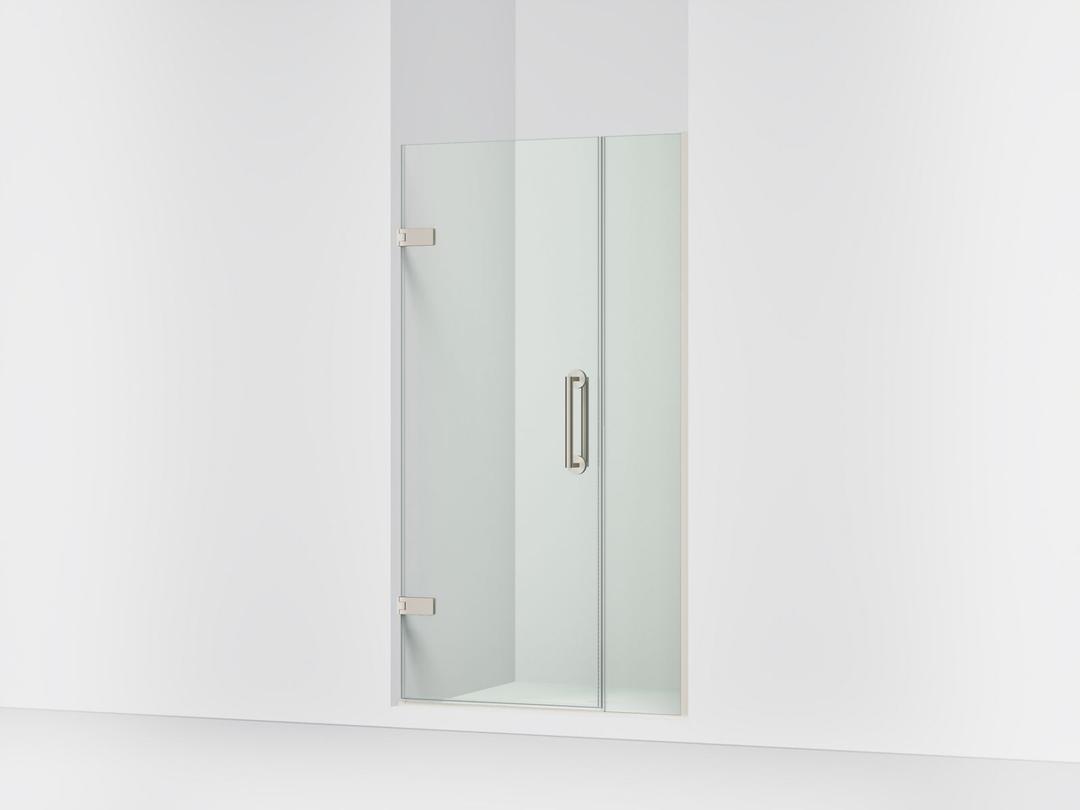 ComponentsE Frameless pivot shower door, 71-9/16'' H x 33-5/8 - 34-3/8'' W, with 3/8'' thick Crystal Clear glass by Kohler