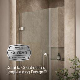 ComponentsE Frameless pivot shower door, 71-9/16'' H x 33-5/8 - 34-3/8'' W, with 3/8'' thick Crystal Clear glass - image 9