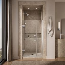 ComponentsE Frameless pivot shower door, 71-9/16'' H x 33-5/8 - 34-3/8'' W, with 3/8'' thick Crystal Clear glass - image 4