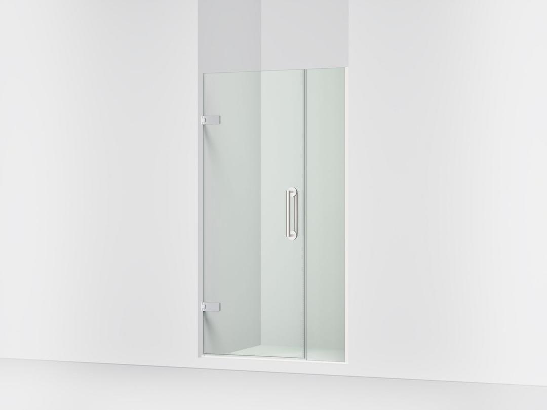 ComponentsE Frameless pivot shower door, 71-9/16'' H x 33-5/8 - 34-3/8'' W, with 3/8'' thick Crystal Clear glass by Kohler