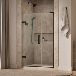 ComposedE Frameless pivot shower door, 71-3/4'' H x 45-1/4 - 46'' W, with 3/8'' thick Crystal Clear glass - image 2