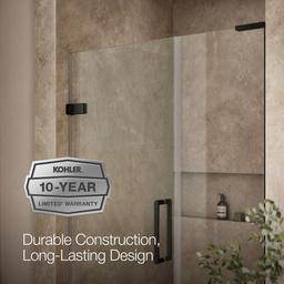 ComposedE Frameless pivot shower door, 71-3/4'' H x 45-1/4 - 46'' W, with 3/8'' thick Crystal Clear glass - image 9