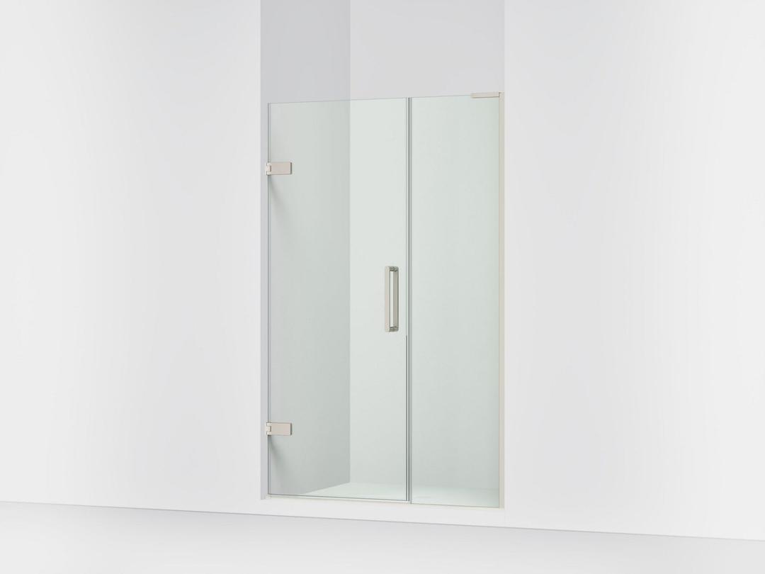 ComposedE Frameless pivot shower door, 71-3/4'' H x 45-1/4 - 46'' W, with 3/8'' thick Crystal Clear glass by Kohler