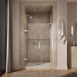 ComposedE Frameless pivot shower door, 71-3/4'' H x 45-1/4 - 46'' W, with 3/8'' thick Crystal Clear glass - image 4