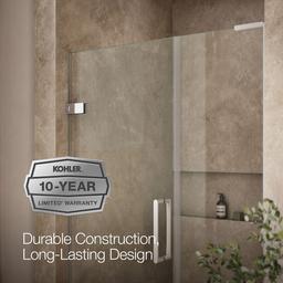 ComposedE Frameless pivot shower door, 71-3/4'' H x 45-1/4 - 46'' W, with 3/8'' thick Crystal Clear glass - image 9