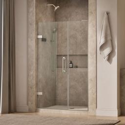 ComponentsE Frameless pivot shower door, 71-3/4'' H x 45-1/4 - 46'' W, with 3/8'' thick Crystal Clear glass - image 2