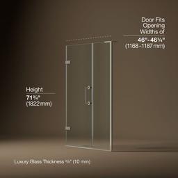 ComponentsE 71-3/4'' H pivot shower door with 3/8''-thick glass - image 3