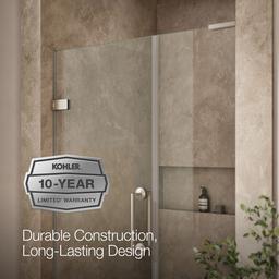 ComponentsE Frameless pivot shower door, 71-3/4'' H x 45-1/4 - 46'' W, with 3/8'' thick Crystal Clear glass - image 9