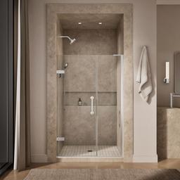 ComponentsE Frameless pivot shower door, 71-3/4'' H x 45-1/4 - 46'' W, with 3/8'' thick Crystal Clear glass - image 4