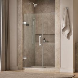 ComponentsE Frameless pivot shower door, 71-3/4'' H x 45-1/4 - 46'' W, with 3/8'' thick Crystal Clear glass - image 2