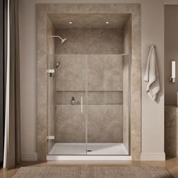 ComposedE Frameless pivot shower door, 71-3/4'' H x 57-1/4 - 58'' W, with 3/8'' thick Crystal Clear glass - image 4