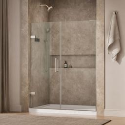 ComposedE Frameless pivot shower door, 71-3/4'' H x 57-1/4 - 58'' W, with 3/8'' thick Crystal Clear glass - image 2