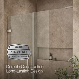 ComposedE Frameless pivot shower door, 71-3/4'' H x 57-1/4 - 58'' W, with 3/8'' thick Crystal Clear glass - image 9