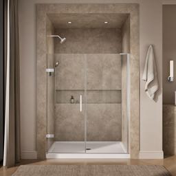 ComposedE Frameless pivot shower door, 71-3/4'' H x 57-1/4 - 58'' W, with 3/8'' thick Crystal Clear glass - image 4