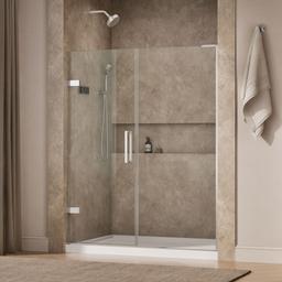 ComposedE Frameless pivot shower door, 71-3/4'' H x 57-1/4 - 58'' W, with 3/8'' thick Crystal Clear glass - image 2