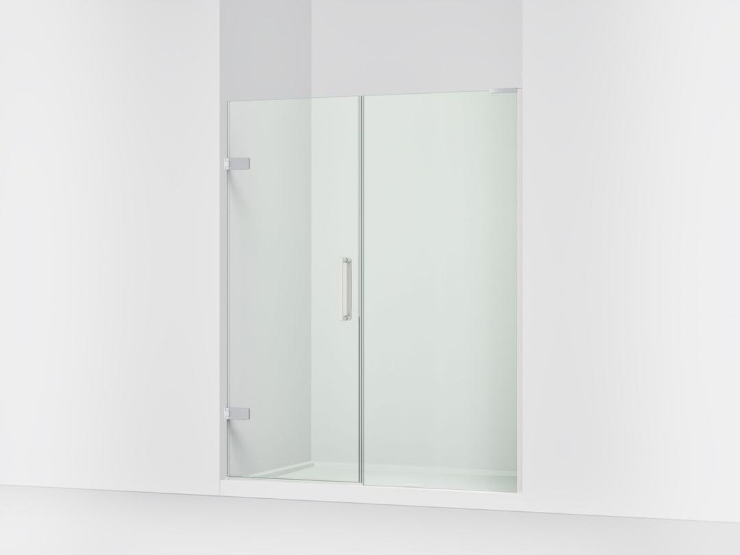 ComposedE Frameless pivot shower door, 71-3/4'' H x 57-1/4 - 58'' W, with 3/8'' thick Crystal Clear glass by Kohler