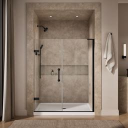 ComponentsE Frameless pivot shower door, 71-3/4'' H x 57-1/4 - 58'' W, with 3/8'' thick Crystal Clear glass - image 5