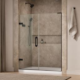 ComponentsE Frameless pivot shower door, 71-3/4'' H x 57-1/4 - 58'' W, with 3/8'' thick Crystal Clear glass - image 2