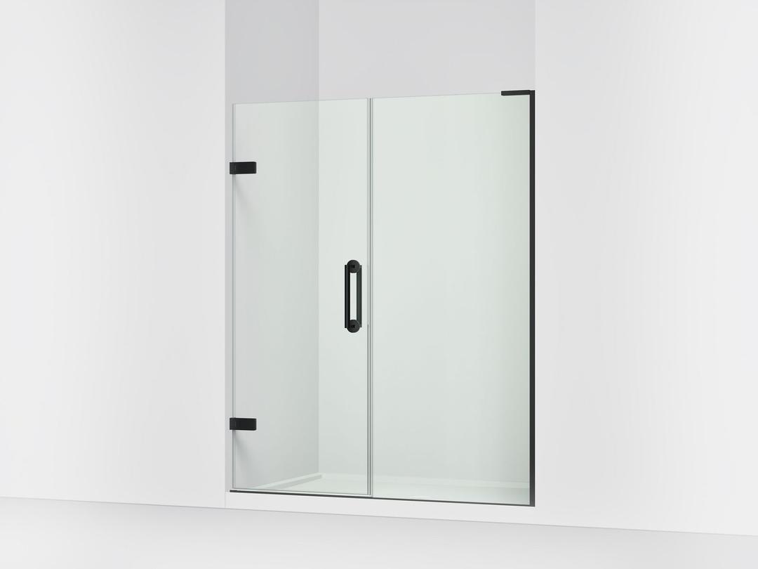 ComponentsE Frameless pivot shower door, 71-3/4'' H x 57-1/4 - 58'' W, with 3/8'' thick Crystal Clear glass by Kohler