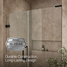 ComponentsE Frameless pivot shower door, 71-3/4'' H x 57-1/4 - 58'' W, with 3/8'' thick Crystal Clear glass - image 10