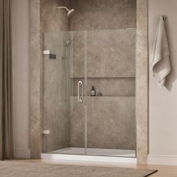 ComponentsE Frameless pivot shower door, 71-3/4'' H x 57-1/4 - 58'' W, with 3/8'' thick Crystal Clear glass - image 2