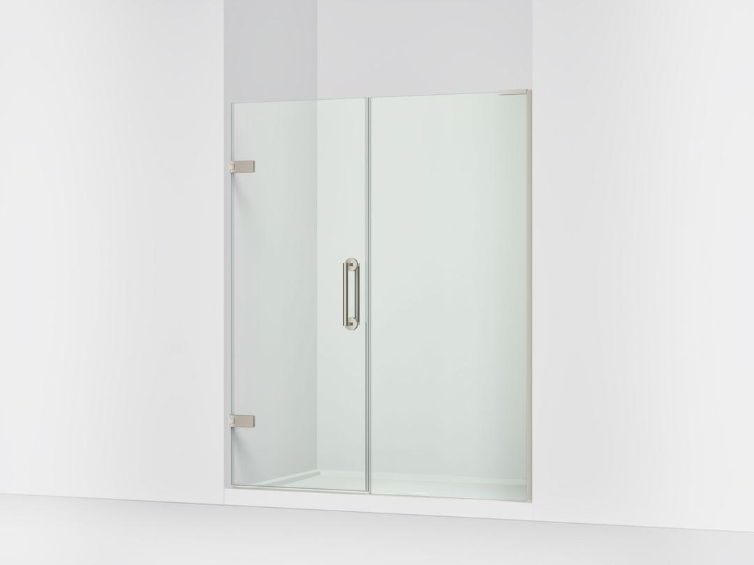 ComponentsE Frameless pivot shower door, 71-3/4'' H x 57-1/4 - 58'' W, with 3/8'' thick Crystal Clear glass by Kohler