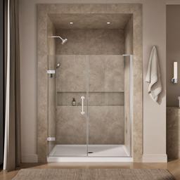 ComponentsE Frameless pivot shower door, 71-3/4'' H x 57-1/4 - 58'' W, with 3/8'' thick Crystal Clear glass - image 5