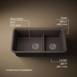 Cairn Smart Divide 33-1/2'' undermount double-bowl kitchen sink - image 3