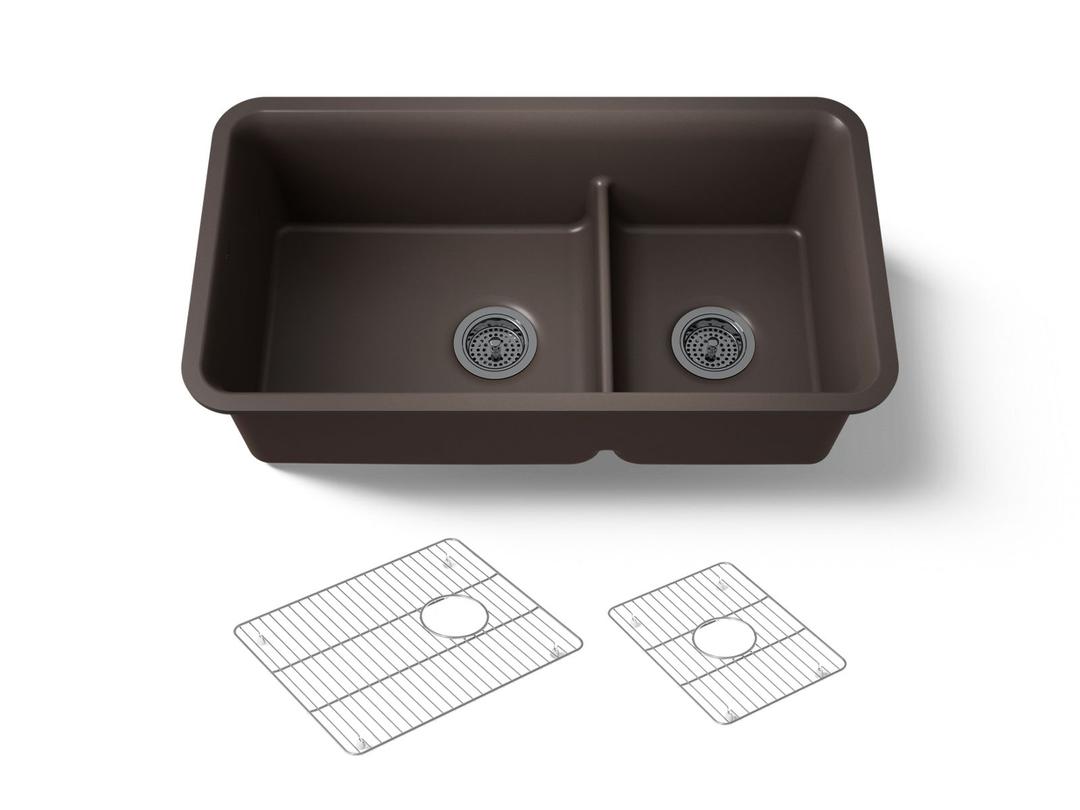 Cairn Smart Divide 33-1/2'' undermount double-bowl kitchen sink by Kohler