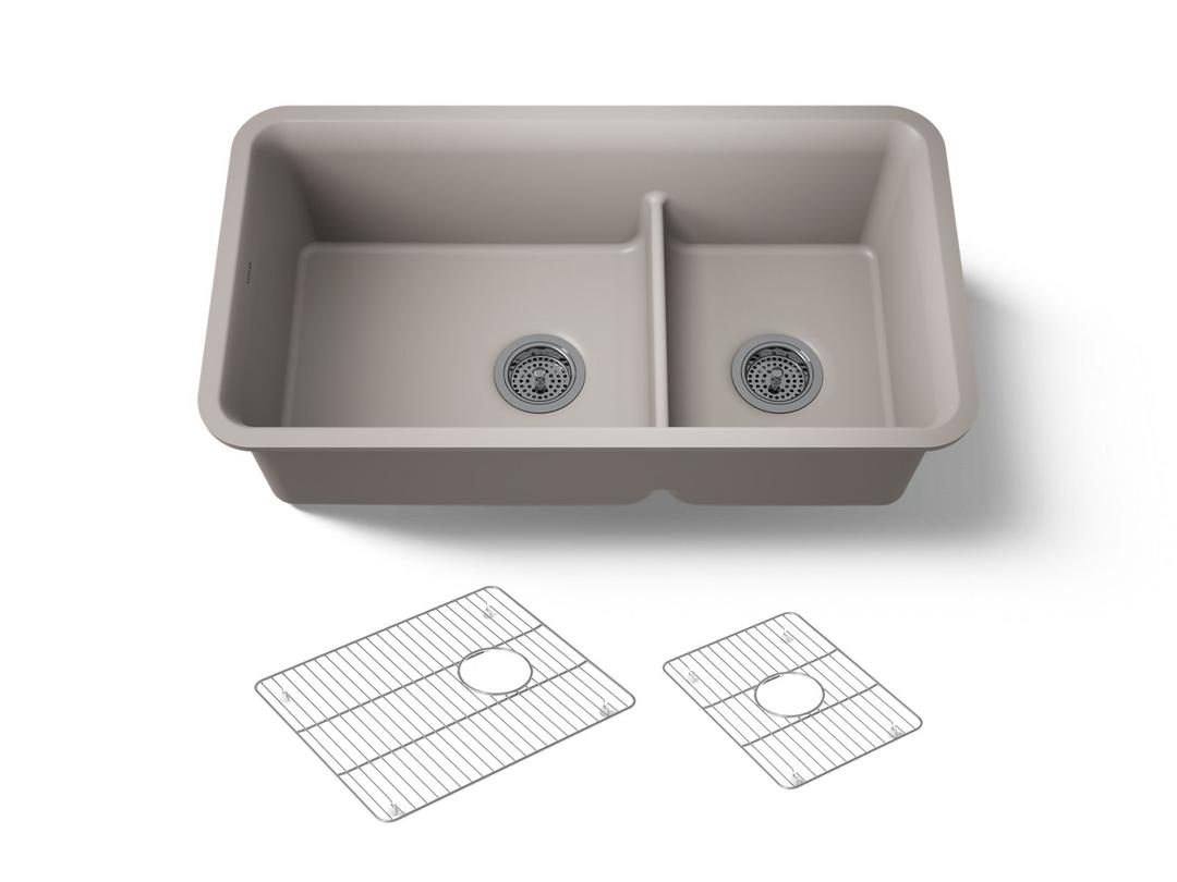 Cairn Smart Divide 33-1/2'' undermount double-bowl kitchen sink by Kohler