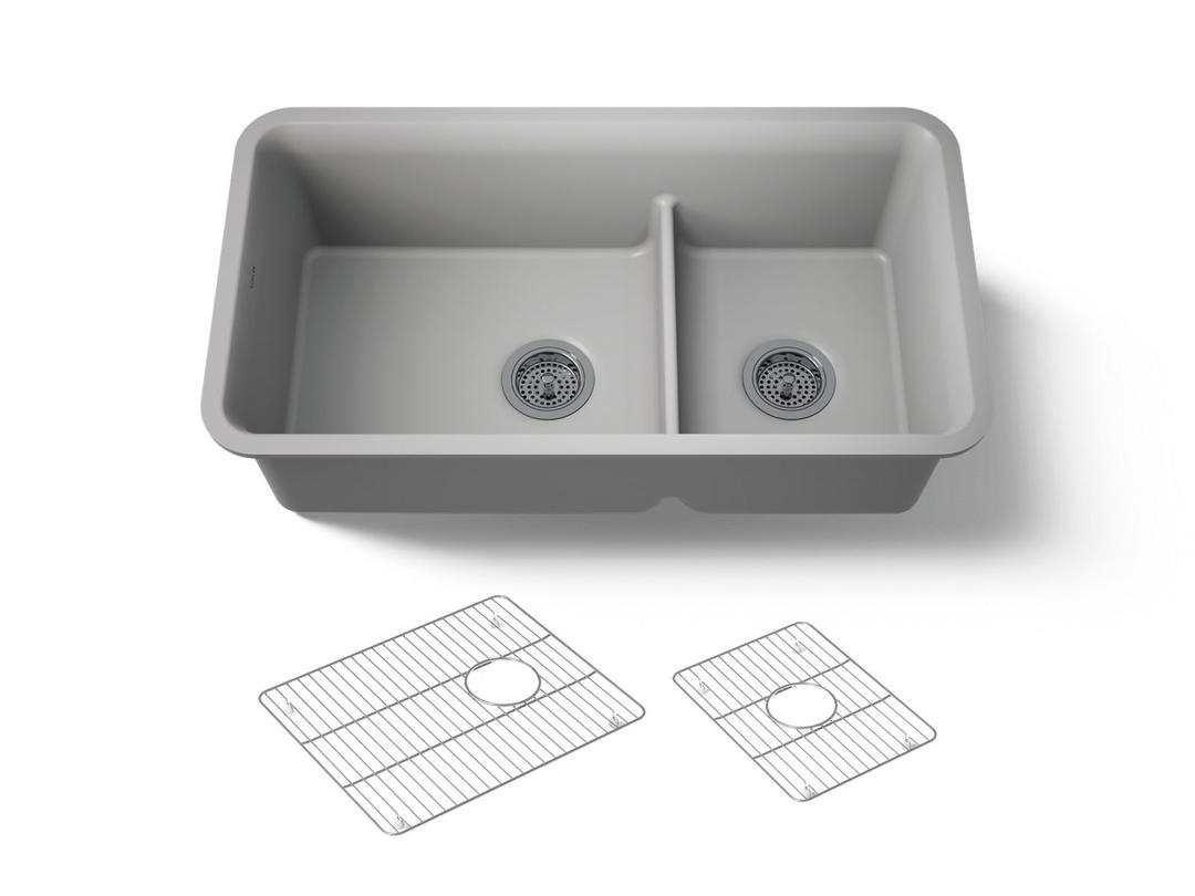 Cairn Smart Divide 33-1/2'' undermount double-bowl kitchen sink by Kohler