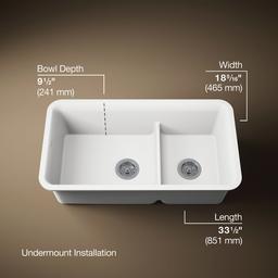 Cairn Smart Divide 33-1/2'' undermount double-bowl kitchen sink - image 3
