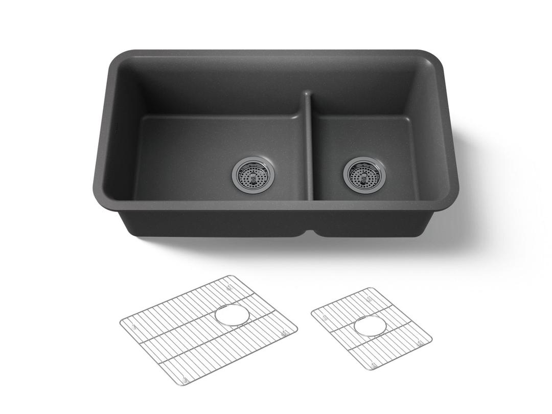 Cairn Smart Divide 33-1/2'' undermount double-bowl kitchen sink by Kohler