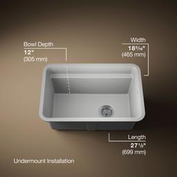 Cairn 27-1/2'' undermount single-bowl utility sink - image 3