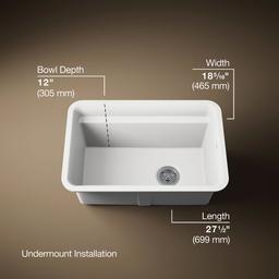 Cairn 27-1/2'' undermount single-bowl utility sink - image 3