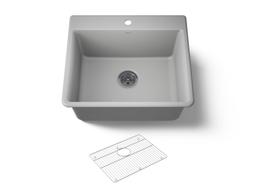 Kohler Kennon 25'' Top-/undermount Single-bowl Kitchen Sink - Matte Grey - image 1