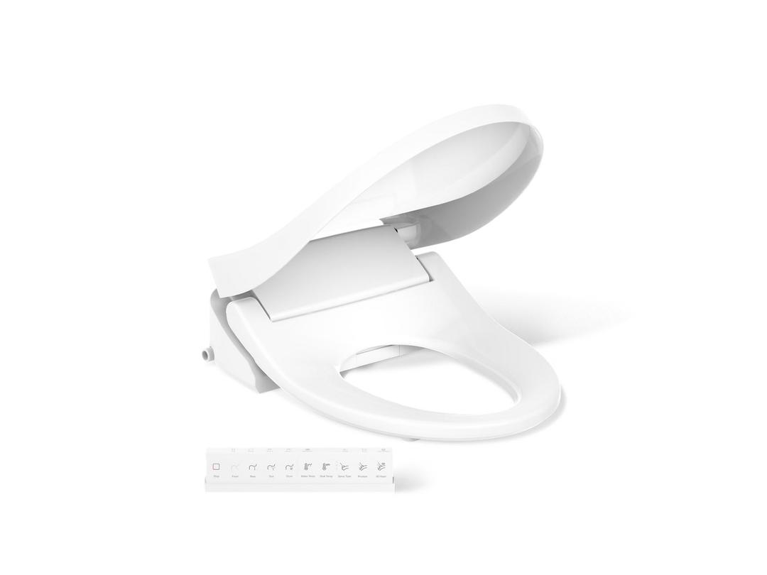 PureWash E815 Elongated bidet toilet seat with remote control by Kohler