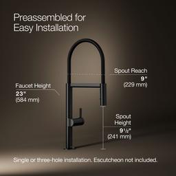 Components Semi-professional kitchen sink faucet with two-function sprayhead - image 3