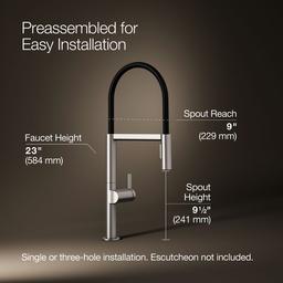 Components Semi-professional kitchen sink faucet with two-function sprayhead - image 3