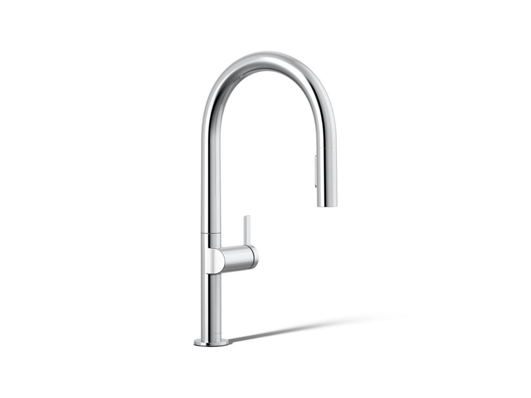 Components Pull-down kitchen sink faucet with two-function sprayhead by Kohler