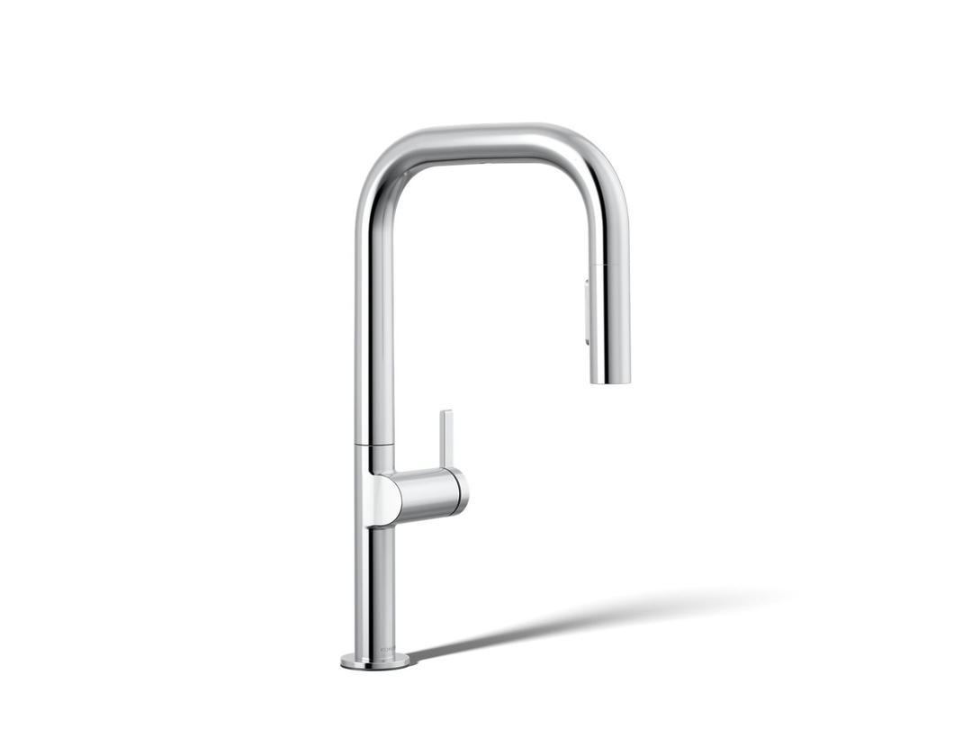 Components Touchless pull-down kitchen sink faucet with two-function sprayhead by Kohler