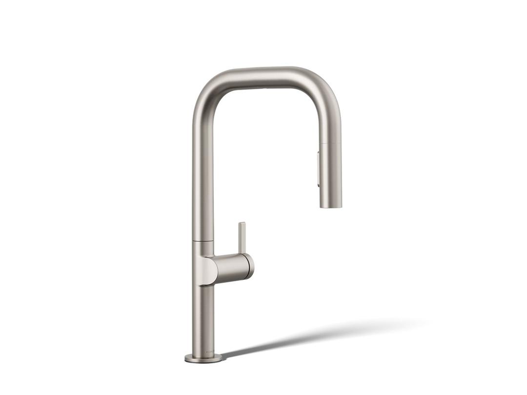 Components Touchless pull-down kitchen sink faucet with two-function sprayhead by Kohler