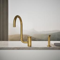 Components Single-handle kitchen sink faucet with two-function extended-reach spout and side sprayer - image 5