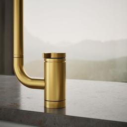 Components Single-handle kitchen sink faucet with two-function extended-reach spout and side sprayer - image 6