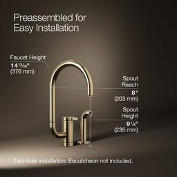 Components Single-handle kitchen sink faucet with two-function extended-reach spout and side sprayer - image 3