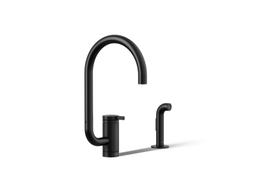 Components Single-handle kitchen sink faucet with two-function extended-reach spout and side sprayer - image 1