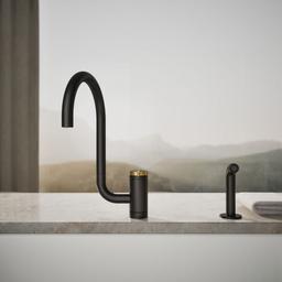 Components Single-handle kitchen sink faucet with two-function extended-reach spout and side sprayer - image 5