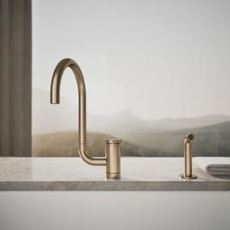 Components Single-handle kitchen sink faucet with two-function extended-reach spout and side sprayer - image 5