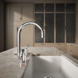 Components Single-handle kitchen sink faucet with two-function extended-reach spout and side sprayer - image 7